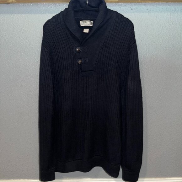 DULUTH HIGH NECK INFANTRY SWEATER - CHUNKY KNIT SHAWL COLLAR WOOL BLEND  XL TALL - Picture 1 of 10